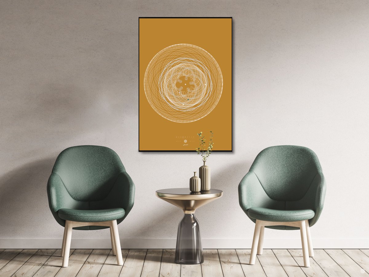AlmagestoDesign's tweet photo. Theme - Arabic γ
Reference Frame - Earth
From - 01 Jan 1961
To - 01 Jan 2019
Z - 4
.
.
Render by
@anthonyjboydii
#almagesto #wallart #poster #posterart #interiordesign #design #architecture #arabic #elegance #astronomy #orbits #earth #gold #green #anthonyboydgraphics https://t.co/zltOj6GSXC