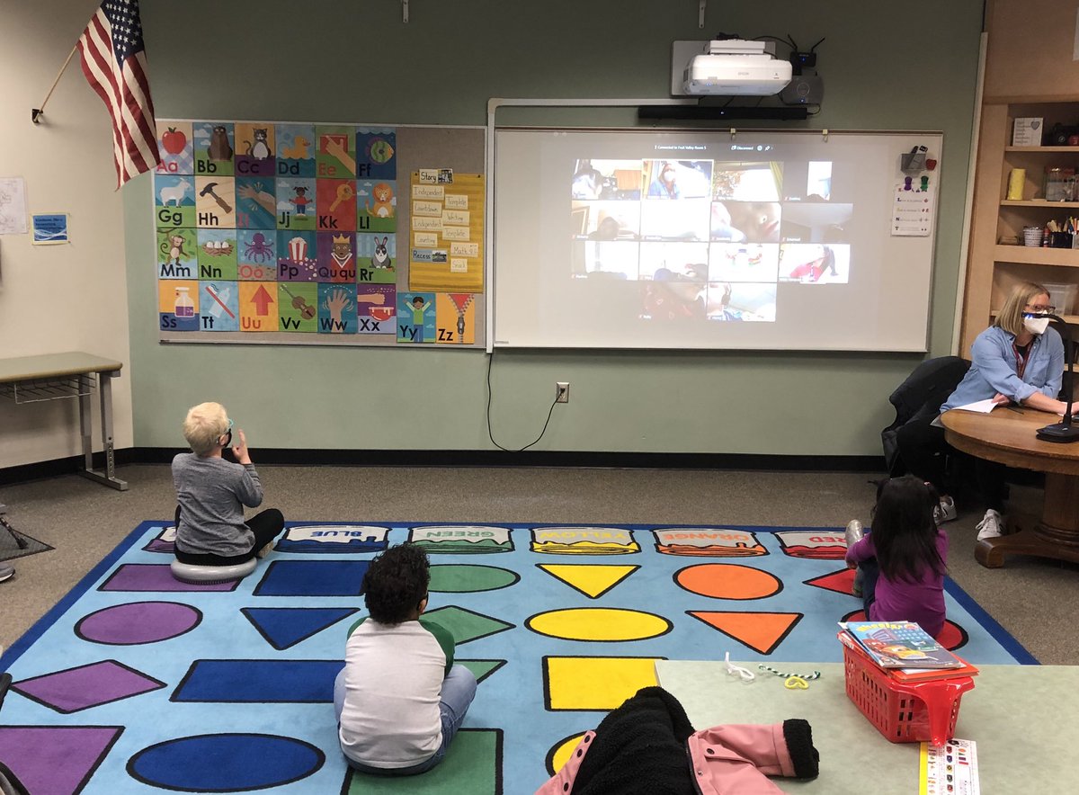 Our Rock Star K teachers are team teaching small groups in separate classrooms synchronously with students at home while merging hands on and <a href="/Seesaw/">Seesaw</a> tasks. They’ve set a high standard right from Day 1 of on-site groups! #VPSAmazing #smallschoolbigheart #hyflex