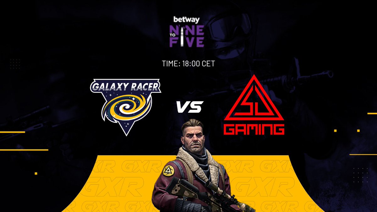 GalaxyRacerDxb's tweet photo. The boys' game up against @SJGamingGG is live now in the #Nineto5 ! Keep it locked for updates. #GXR #CSGO https://t.co/JdLnHlGps8