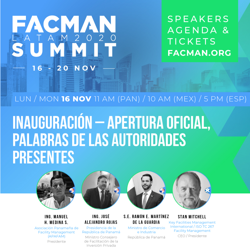Enjoyed my time today on the Latin American Facility Management Conference Summit where I shared a platform with the Minister of Trade and Industry Ramon Martinez De La Guardia.
Great that some Governments see FM as an enabler in their economic planning.