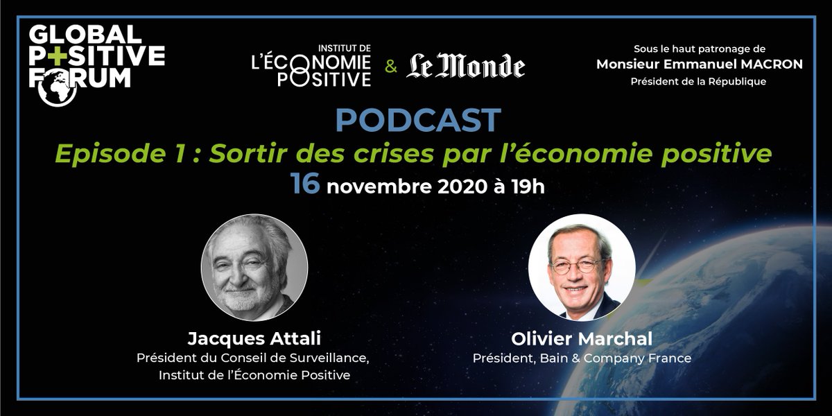 Comment l’économie positive peut-elle nous sortir des #crises ?
Très heureux d’ouvrir ce soir, par ce sujet, la série des 5 podcasts de la semaine pour le Global Positive Forum.
👉 Rendez-vous sur buff.ly/38BmbaB 
#economiepositive #GPF #ActForPositive