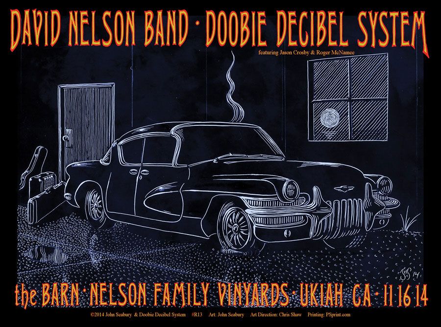 MoonalicePoster's tweet photo. On this day... David Nelson Band, @DDS_Duo at The Barn, Nelson Family Vineyards, Ukiah, California poster by @Pynoman https://t.co/uvLuL9p6tt #tirmph 11/16/14 R13 #DoobieDecibelSystem #JohnSeabury #gigposter https://t.co/caffqnlK1C