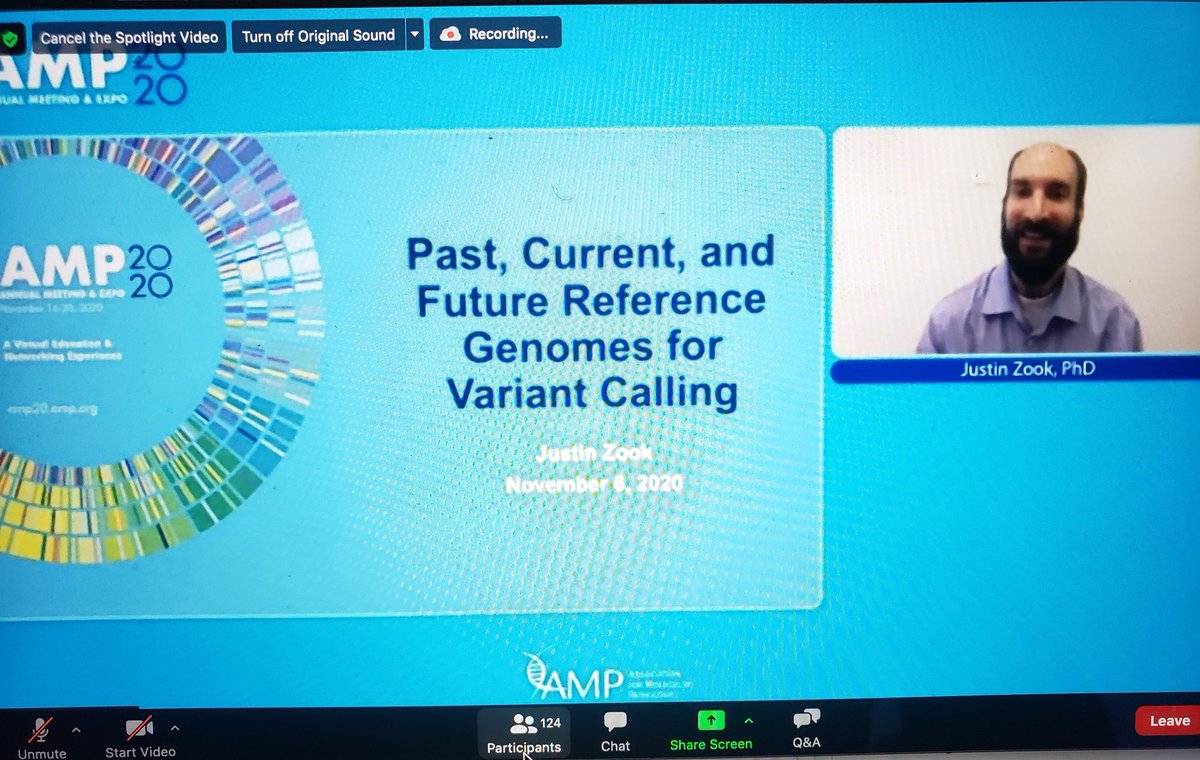 sabahkadri's tweet photo. Justin Zook from @GenomeInABottle talks about the reference genome differences between GRCh37 and GRCh38. It is so important to understand the main differences between the two to figure out how it might affect your #NGS assay and #Bioinformatics analysis. Must listen.  #AMPath20 https://t.co/O6yVUUep7Q