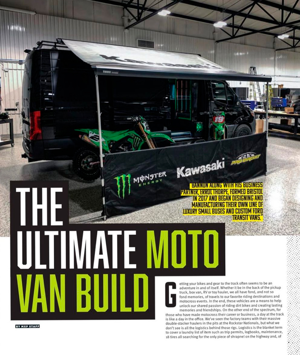 SurfTurfCanada's tweet photo. Our custom Awning and vinyl printed Halfwall for Bristol Coach Works custom van build inside Mxp Mag ! Nice to see our customers getting some recognition in the industry. Amazing build.

#vanlife #vanbuild #vancity #mx #mxp #mxpmag #motocross #supercross #trackdays #pitcrew #race https://t.co/evolm79XPK