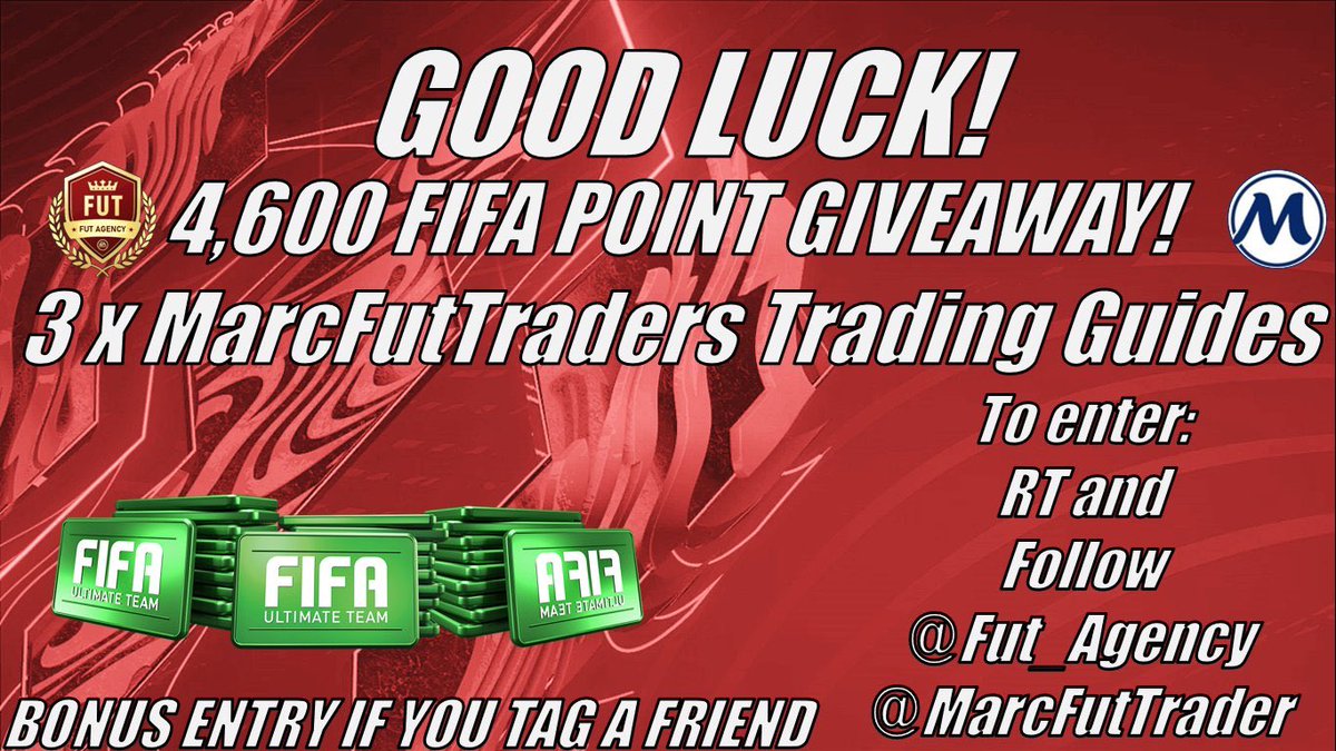 MarcFUTTrader's tweet photo. ���4,600 FIFAPOINT GIVEAWAY 🚨

To enter:

Retweet 🔁 

Follow: @MarcFUTTrader + @FUT_Agency 

💜Bonus Entry: Tag a friend 👤

Winners picked on Sunday⏰

Good luck! ✅🍀 https://t.co/jaiK7XIJ1s