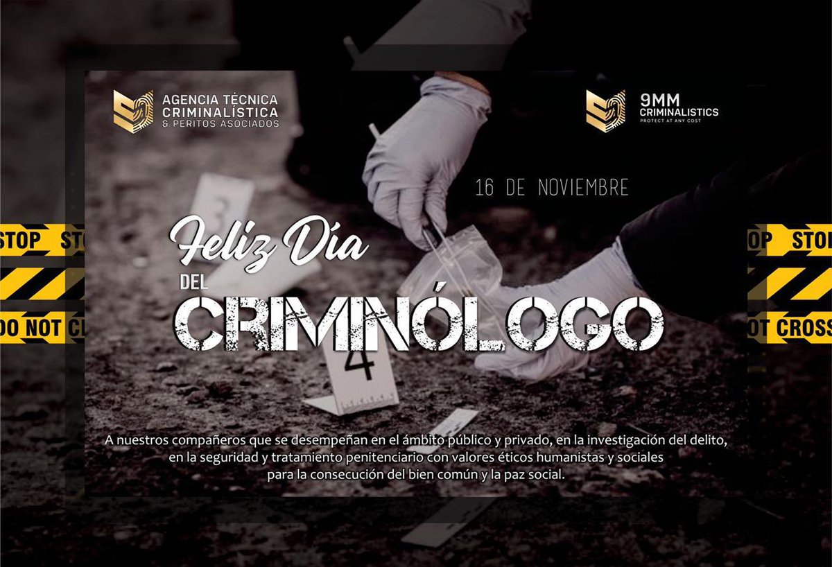 jmanuelvj's tweet photo. Feliz día del criminólogo. 

#diadelcriminologo #16denoviembre #criminologia https://t.co/oyAFJJm8EA