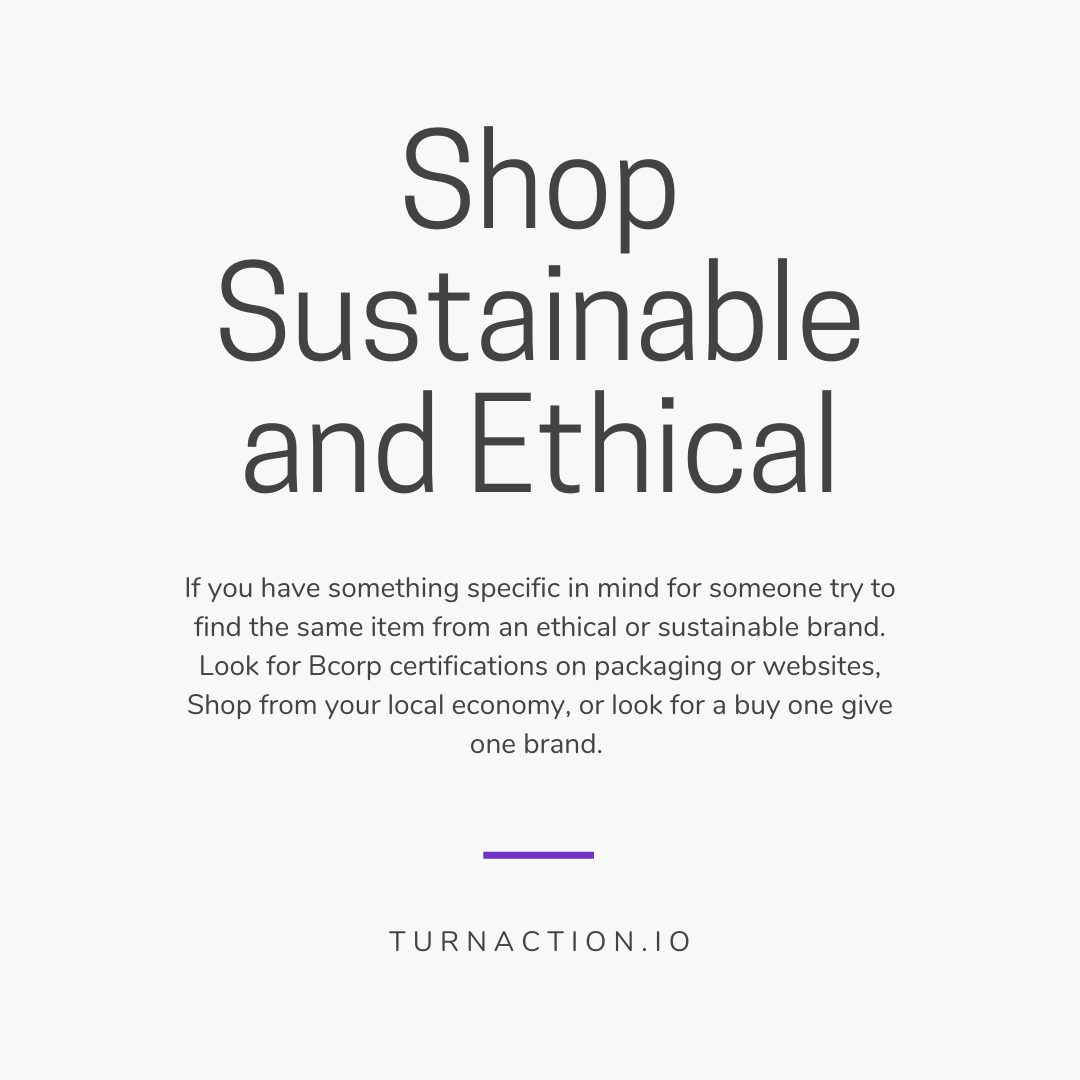 turnactionapp's tweet image. #Sustainable shopping habits to implement this holiday season 👇  

Read our full Instagram post for more tips: l8r.it/cQLf

#sustainablegift #ethical #giftideas #holidayshopping #HolidayGiftIdeas
