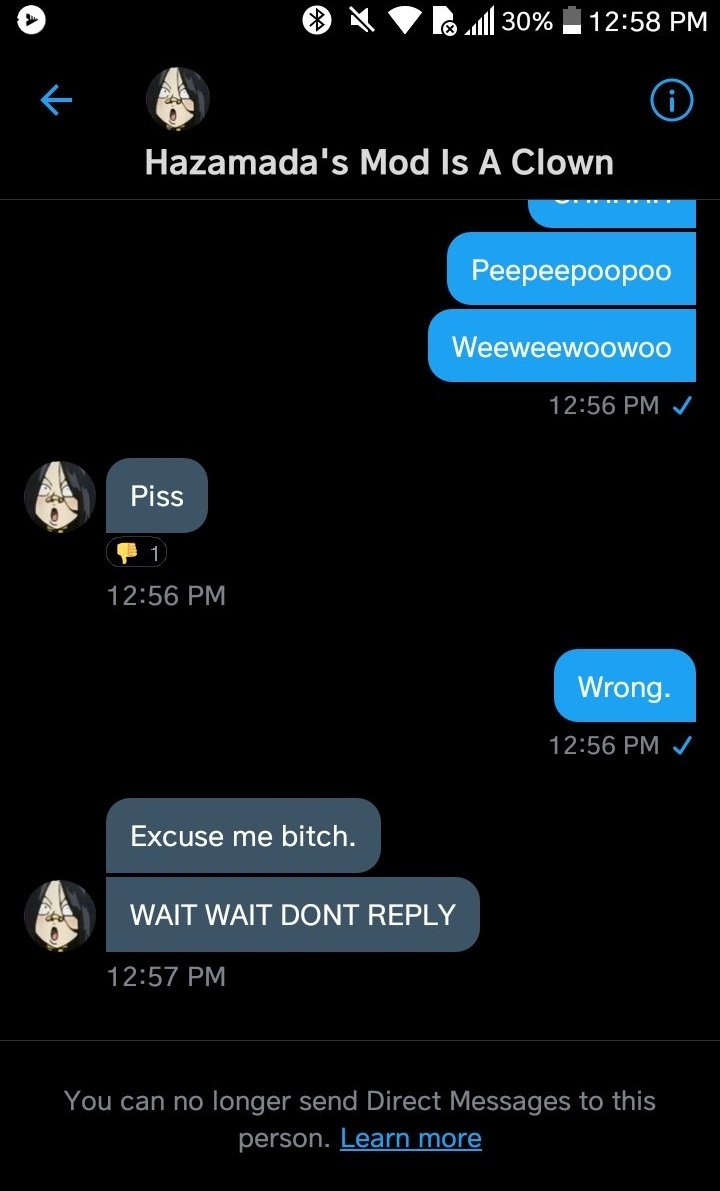 A thread on  @crunkyvent and  @HazamadaLovesU blocking eachother