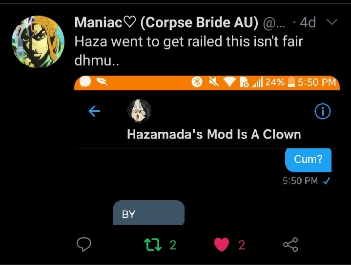 A thread on  @crunkyvent and  @HazamadaLovesU blocking eachother