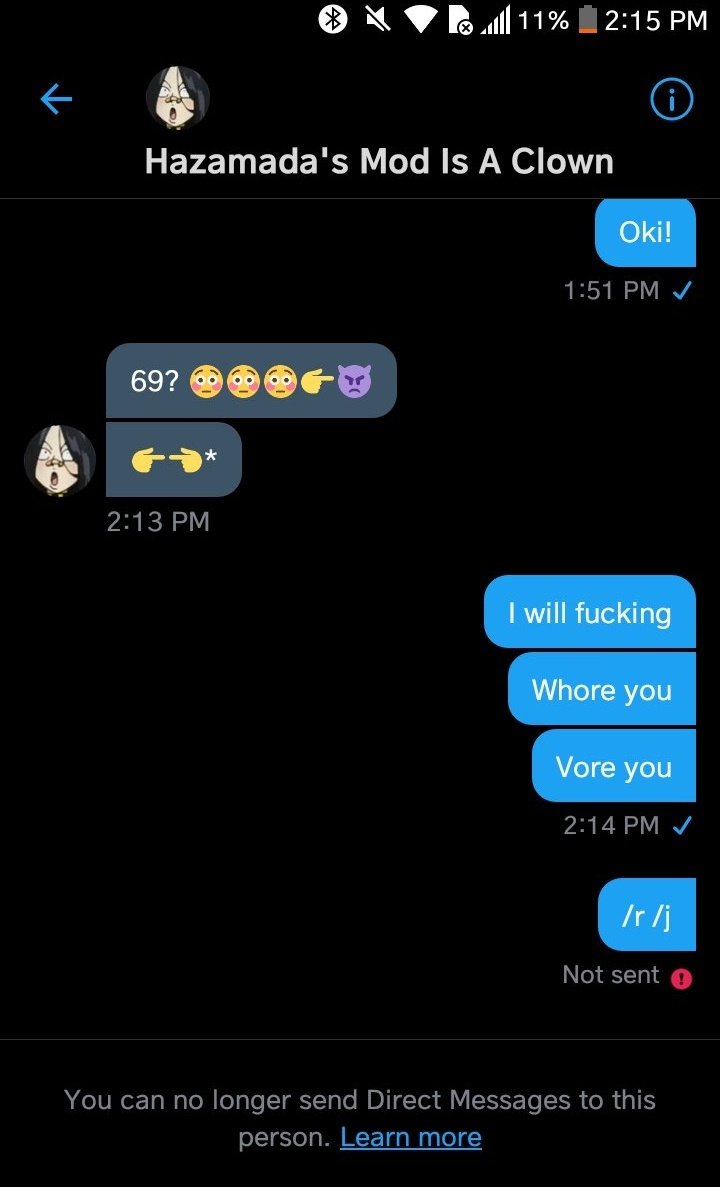 A thread on  @crunkyvent and  @HazamadaLovesU blocking eachother