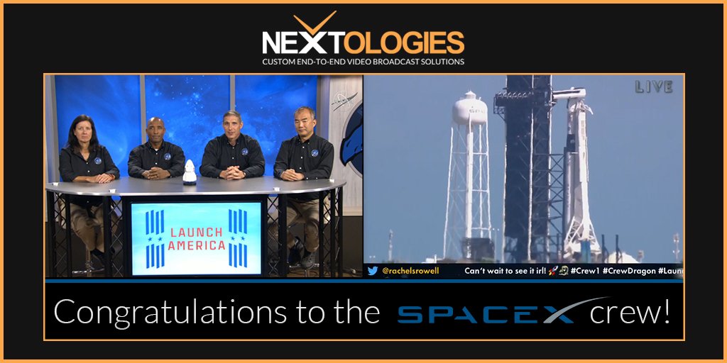 Nextologies's tweet photo. Happy to announce that Nextologies was a part of the SpaceX live show with partners PSSI, LLC and Pacifico Studios. #SpaceLaunchLIVE #crew1 #launchamerica #spacexlaunch #SpaceX #spacexcrew1 
https://t.co/7wLrlMB6xF https://t.co/be8jPAr8Ob