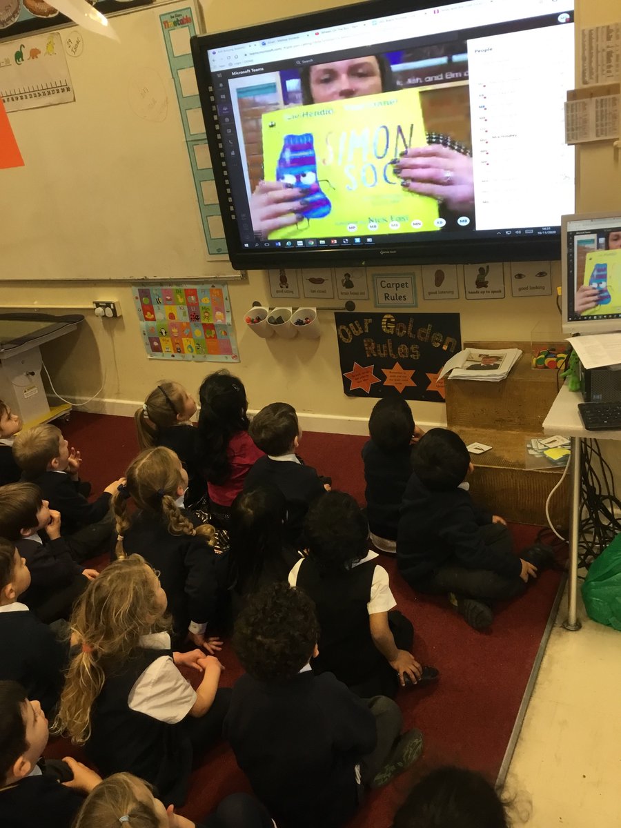 SpringfieldSPS's tweet photo. We enjoyed wearing our odd socks for #AntiBullyingWeek  Mrs Hindley did a brilliant virtual assembly for EYFS and KS1 using #Simonsock as the story! #Wesupportandcare https://t.co/fzfh32Vy5r
