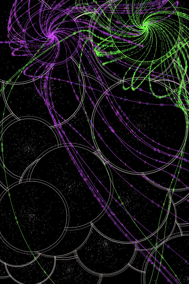 sorobahn's tweet photo. Indra's Net

"Far away in the heavenly abode of the great god Indra, there is a wonderful net which has been hung by some cunning artificer in such a manner that it stretches out infinitely in all directions" - Francis H. Cook

#generative #p5js https://t.co/1qzpPFOvRh