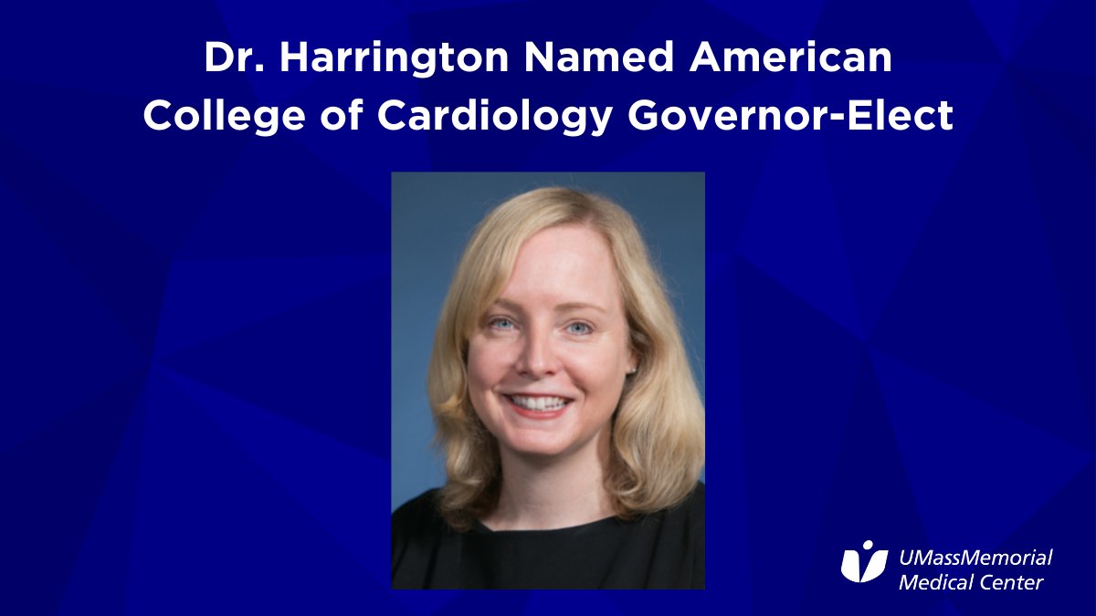 umassmemorial's tweet photo. Join us in congratulating Cardiologist Colleen Harrington, MD, who has been named Governor-Elect of the Massachusetts Chapter of the American College of Cardiology (ACC). We are proud to say she will be representing #UMassMemorial in this prestigious role. 🎊😀👏 https://t.co/xbtYf6r6y5