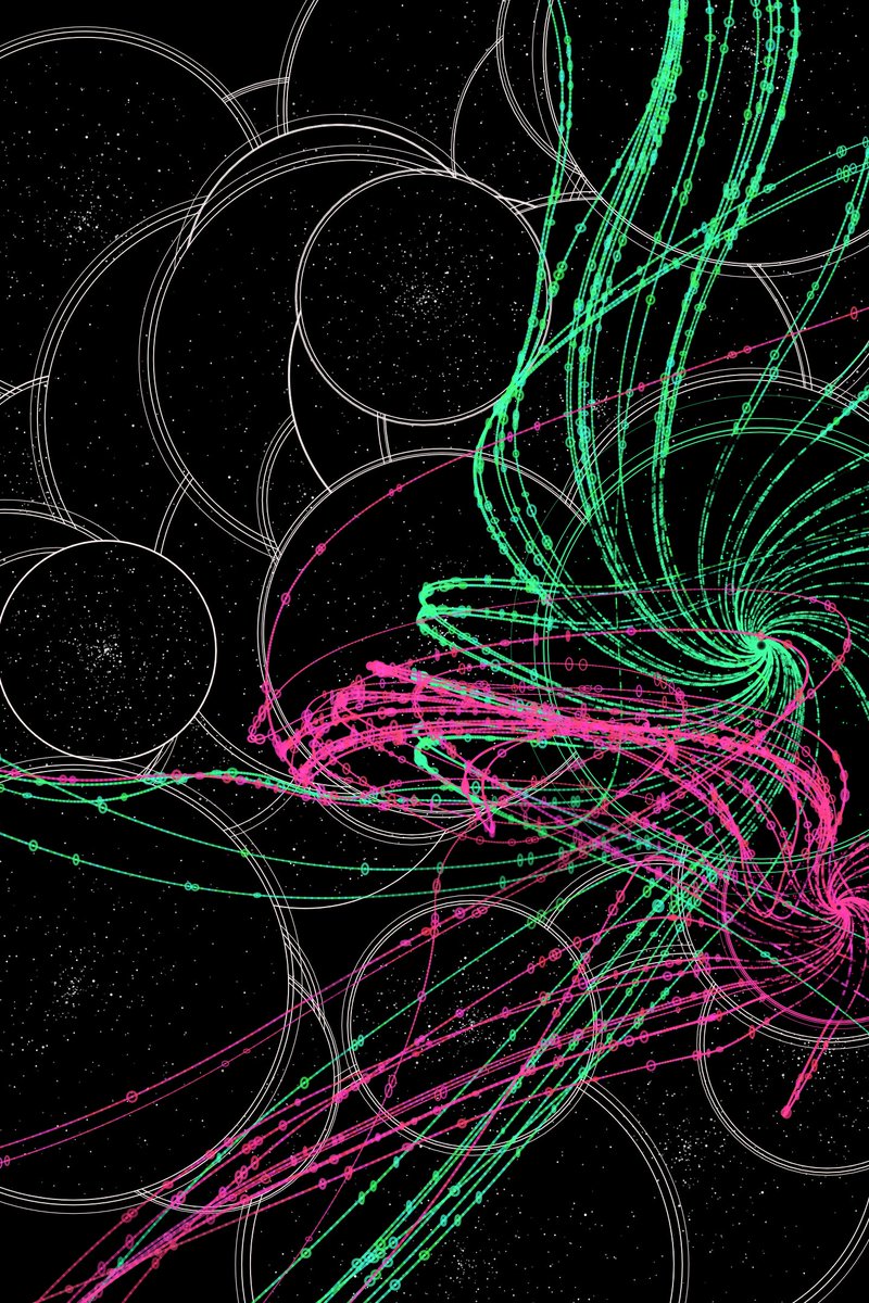 sorobahn's tweet photo. Indra's Net

"Far away in the heavenly abode of the great god Indra, there is a wonderful net which has been hung by some cunning artificer in such a manner that it stretches out infinitely in all directions" - Francis H. Cook

#generative #p5js https://t.co/1qzpPFOvRh