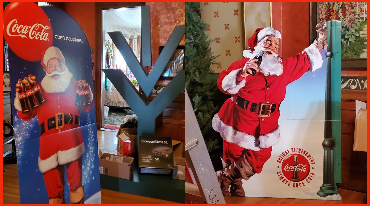 KokomoCoke's tweet photo. The man in the red suit is taking over the second floor for this year's Christmas at The Seiberling. In partnership with @IvyTechKokomo and @HCHSociety we are excited to bring many variations of the Coca-Cola Santa to life this Holiday Season. #LocalRefresh https://t.co/zv6dCibETR