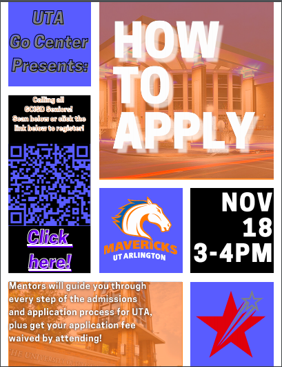 GCISD Seniors interested in applying to UTA check out this free virtual event on November 18th at 3:00 PM
@gvinecounseling <a href="/CHHSCounseling/">CHHS Counselors</a>