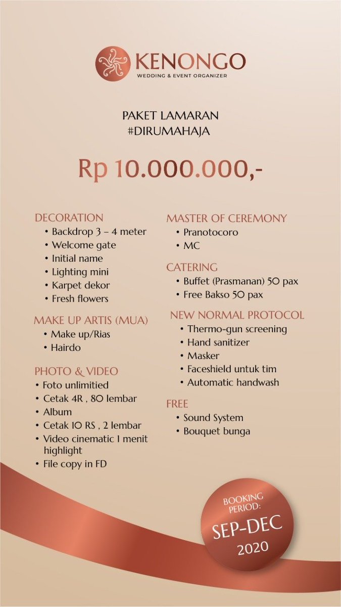 KenongoO's tweet photo. Selain wedding , kita juga menyediakan paket ENGAGEMENT #dirumahaja https://t.co/hOVPKLsrSF