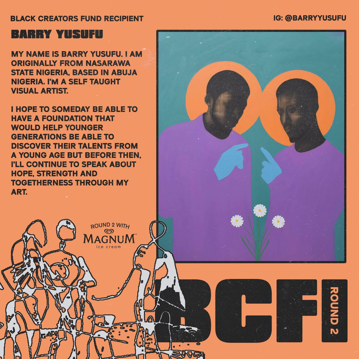 #BLACKCREATORSFUND
Name: Barry Yusufu
Twitter: @barryyusufu_art