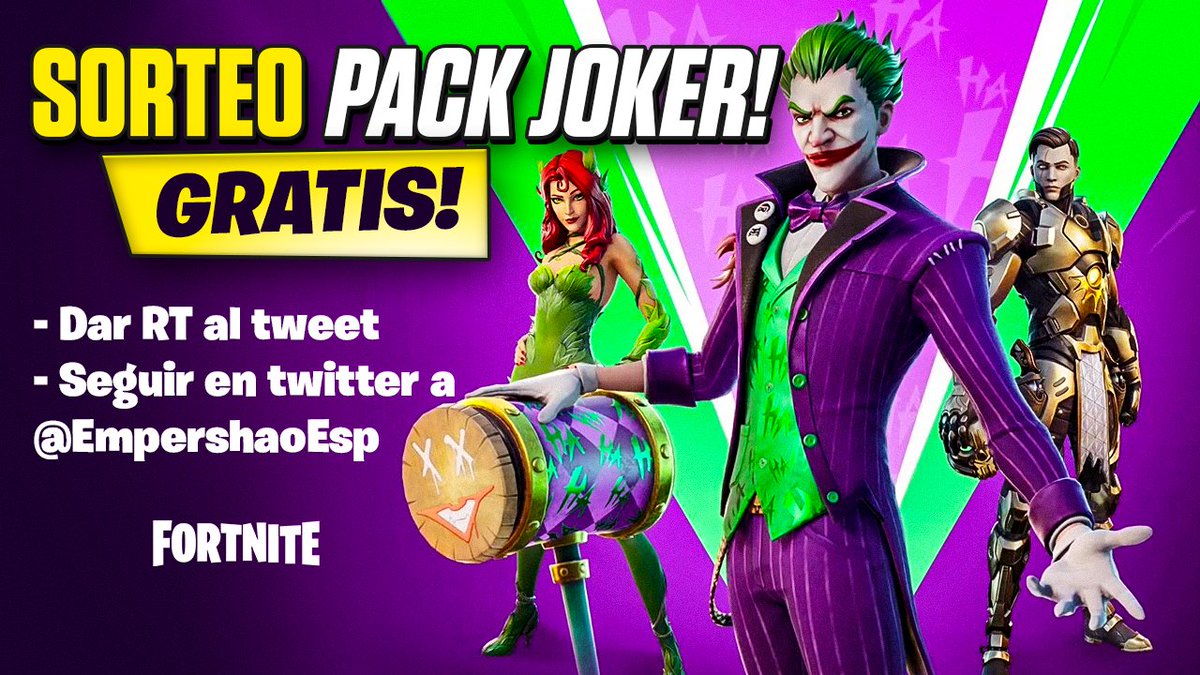 🤡 ¡SORTEO DE 2 PACKS JOKER DE FORTNITE! 🤡

Requisitos:
Dar RT al tweet! 🔁
Seguirme en Twitter <a href="/EmpershaoEsp/">EmpershaoEsp</a>! 👑

Termina el LUNES 23 de NOVIEMBRE y es INTERNACIONAL, los ganadores se darán en directo en mi canal de YT! ❤️

¡MUCHA SUERTE A TODOS! 🔥