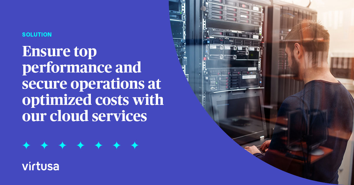 VirtusaCorp's tweet photo. Ensure top performance and secure operations at optimized costs with our global delivery capabilities and end-to-end managed #cloud services. Learn more, here: https://t.co/YcswSsbblI 
#CloudMigration #CloudComputing #CloudOperate https://t.co/EWxJEbg1wN