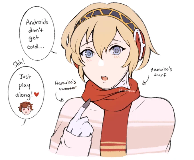 ham and aigis want u to stay warm!! 