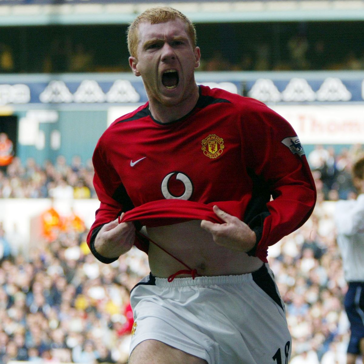 Happy Birthday to Paul Scholes, here he is getting a vital goal at White Heart Lane in the 2003 title race. 