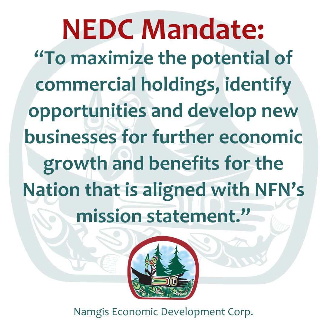 namgisedc's tweet photo. The Namgis Economic Development Corporation Mandate.

Visit our website to learn more about us, at https://t.co/mJNciYhorX

#NAMGIS #namgisfirstnation #NFN https://t.co/MMxSLNV4Fp
