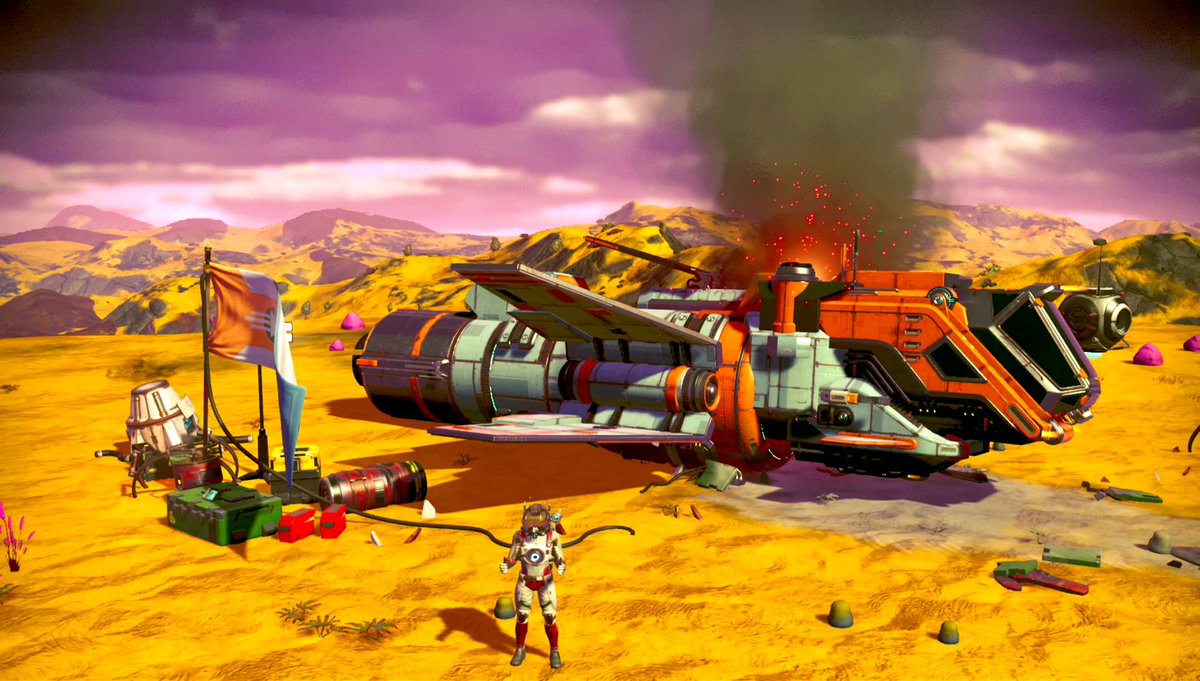 CookingDoor's tweet photo. Thanks to @AnthonyFogg5 for sharing this awesome S-Class Shuttle with me! Get it yourself:
https://t.co/ROaQkHH3Af
#NoMansSky #NoMansSkyORIGINS #Crashedship https://t.co/OQZ1pQp6cj