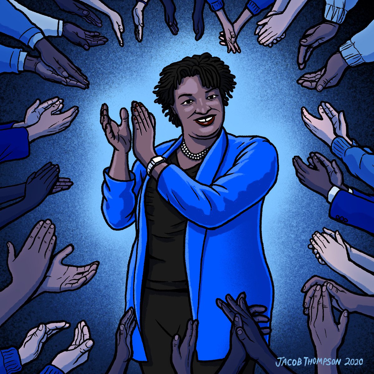 She really deserves a round of applause from everyone.  Thank you for hard work, @staceyabrams.  #Election2020 #staceyabrams #thankyou #GeorgiaBlueWave #illustration #blackillustrators #BidenHarris2020 #DemocracyWins