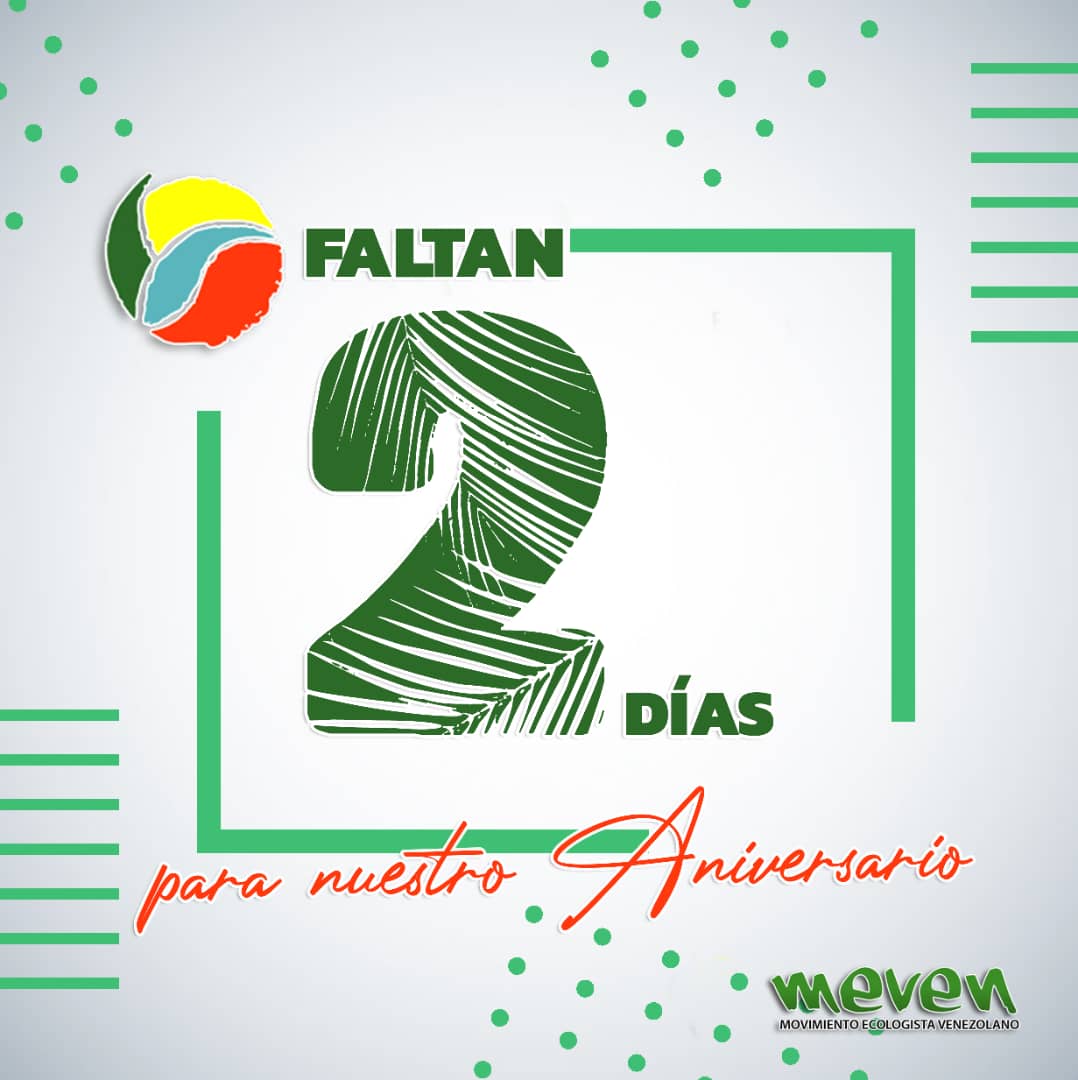 📆 Con mucha alegría, iniciamos la cuenta regresiva 🌱🎉💚

🥳 Faltan solo 2 días para que celebremos junt☀️s nuestro 9no aniversario. 🎂

#EnVenezuelaBrillaLaPaz
#JuventudEcologistaQuePreservaLaVida 🌱🌎