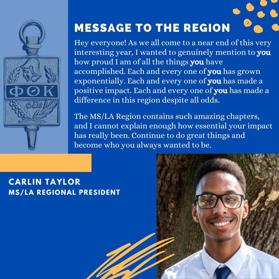 A message from our MS/LA Regional President Carlin Taylor! #iamptk