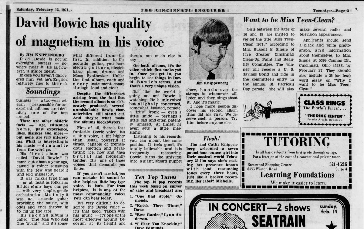 the PR push Mercury does in Feb 71 (soon to be commemorated in Stardust!) finally gets it some press. Rolling Stone in Feb. 71 This review in the Cincinnati Enquirer, 13 Feb.