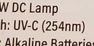 As for wavelength, we know it's 254nm, which is probably identical to the 253.7 they mention. So it's perfect there.