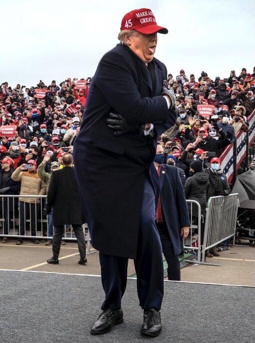 socalaura's tweet photo. @dvillella @realDonaldTrump “We claim, for ego purposes, all the states I want, at the moment I want them. Or I will hold my breath until I turn orange!” #ToddlerinChief https://t.co/YQta2KeKVx