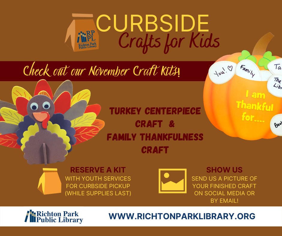 November Curbside Crafts for Kids Kits now available!