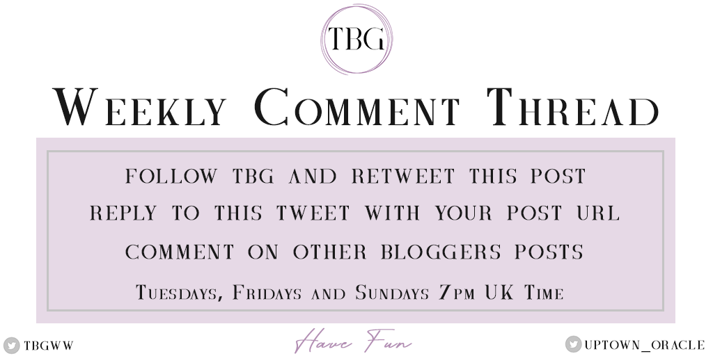 tbgWW's tweet photo. It's Friday! 🎉 Which means it's the start of The Blogger Group's comment thread!

Drop your links below and comment on other people's posts 😘 https://t.co/uI3lvL53w6