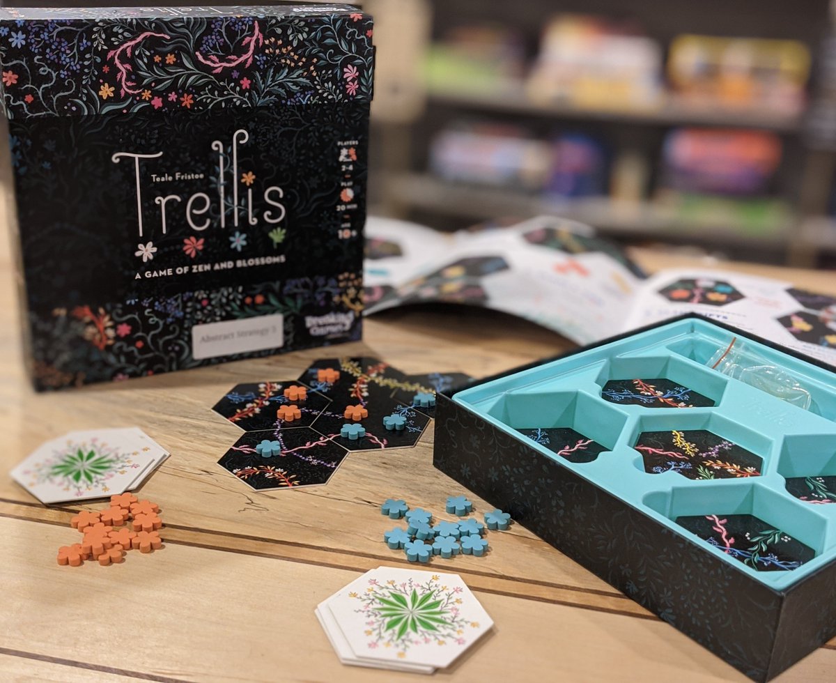 RPGLawrence's tweet photo. What a great day to be distracted.

Looking for a light, 2-4 player board game to play during your next visit? Trellis is an easily to learn abstract strategy game that plays quickly and looks beautiful.

Already open and serving Happy Hour.

#RPGLawrence #communityofpositivity https://t.co/gJqWZzmYIV