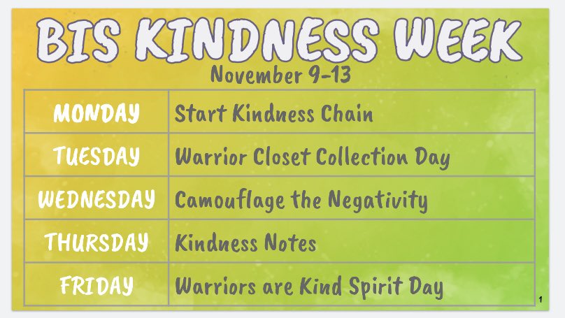 Team Kindness is so excited to challenge <a href="/berrywarriors56/">Berry Intermediate</a> to participate in #BISKindnessWeek! 😀 #ExploreBIS <a href="/BIS_principal/">Berry Principals</a> @MrsMartin_BIS