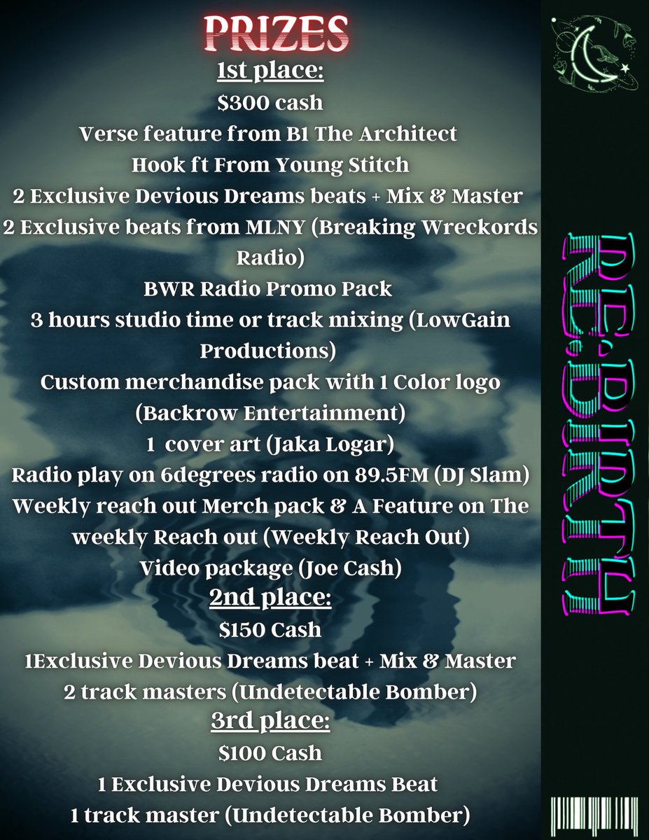 devious_dreams's tweet photo. 2 more days until the beats drop for the "Re:birth 16 Bar contest" dont miss it we got tons of dope prizes to give away to the best MC's!! https://t.co/V6YFogFCRo
.
.
#contest #free #freecontest #16bar #rebirthcontest #hiphop #HipHopMusic #chillhop #lofihiphop #rap #bars https://t.co/vcCInO0wCS