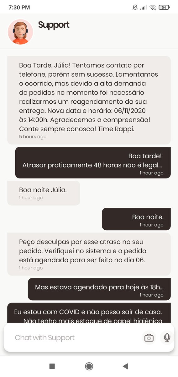 rabhaju's tweet photo. @RappiBrasil  
Porquê vocês dão um prazo, NÃO cumprem, ADIAM a entrega em quase 48 horas e no final CANCELAM A COMPRA??!! #rappi #rappibr #rappiprime #comprasdesupermercado #covid https://t.co/9nJjI1HQIS
