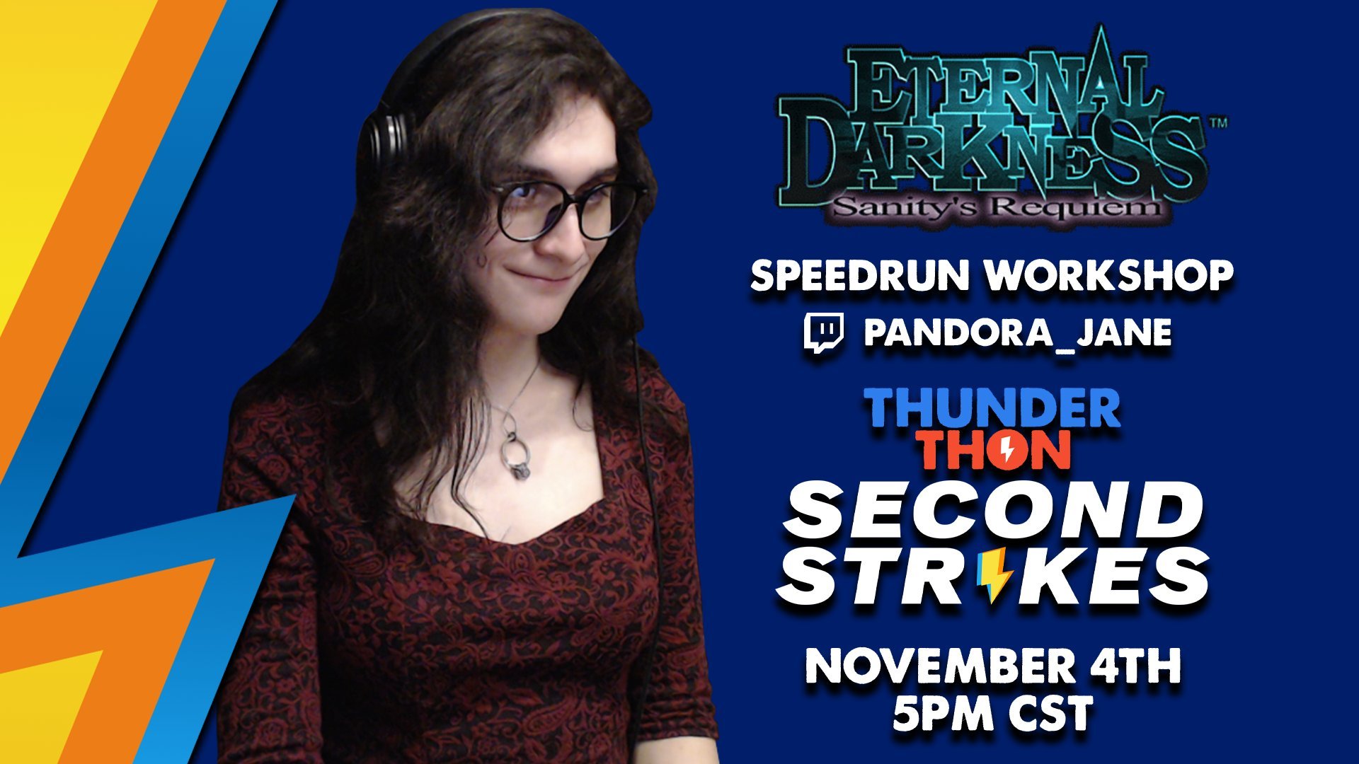 Mediate pen Frank Worthley Thunderthon Speedruns on Twitter: ".@Pandora_aden's speedrun workshop of  Eternal Darkness: Sanity's Requiem is starting NOW! She's been working hard  to create an epic workshop, so you definitely don't want to miss this