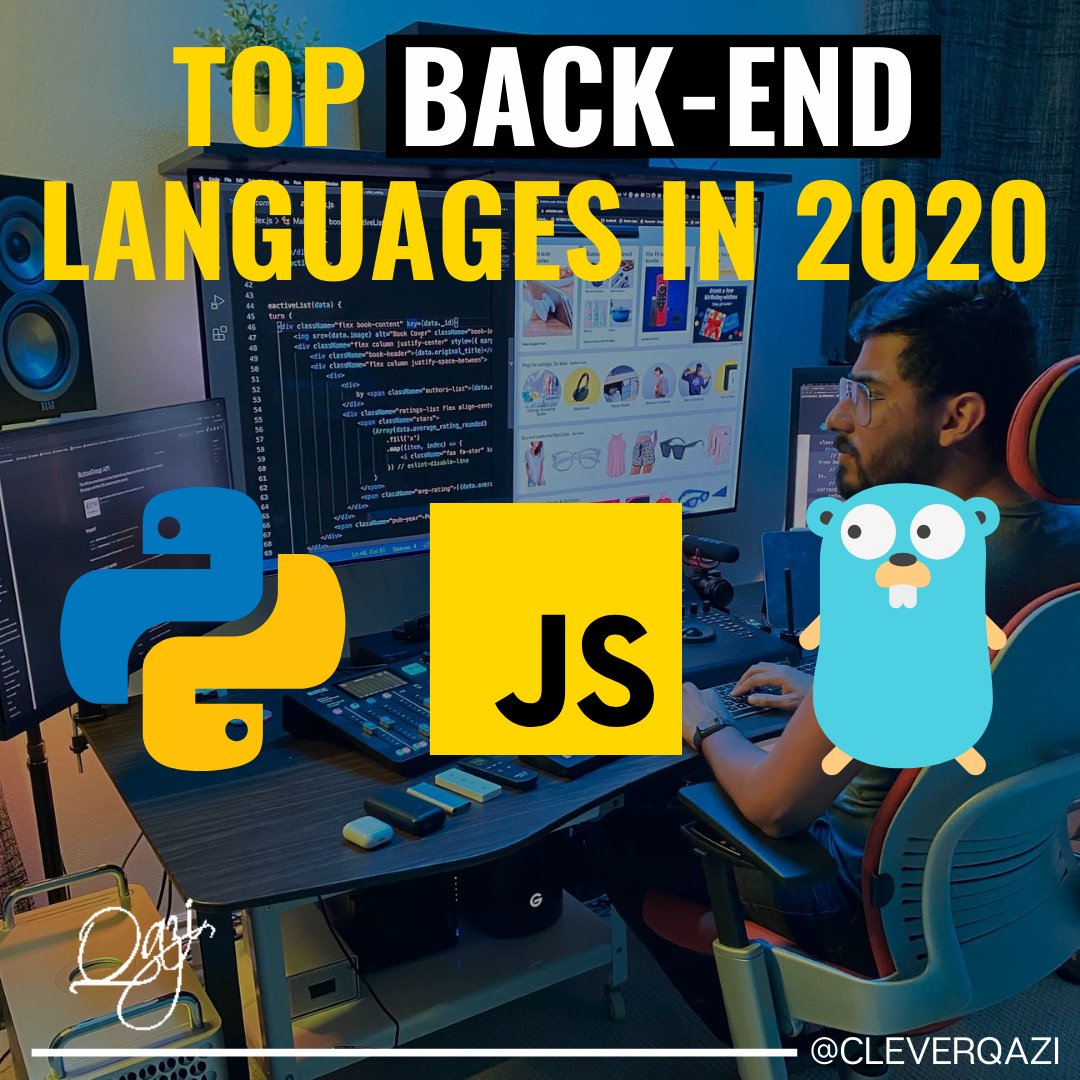 cleverqazi's tweet photo. TOP BACKEND LANGUAGES IN 2020 🤔

#buildtheweb #justdvlpr #programmers #webdeveloper #webdevelopment #worldcode #softwaredeveloper #webdevelopers #dev #webdev #peoplewhocode #coding #devparadise #coder #codinglife #frontend #backend #programmerrepublic #softwaredevelopment #coder https://t.co/GoTmNGBQdM