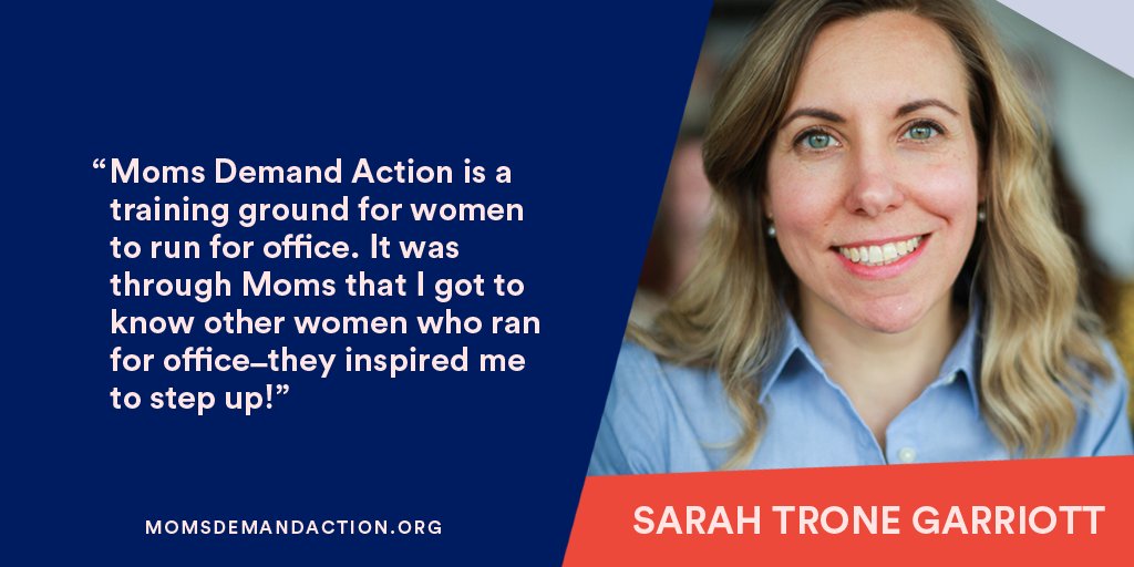 Iowa Moms Demand Action volunteer Sarah Trone Garriott won a seat in the Iowa State Senate!Congratulations,  @SarahforIowa!