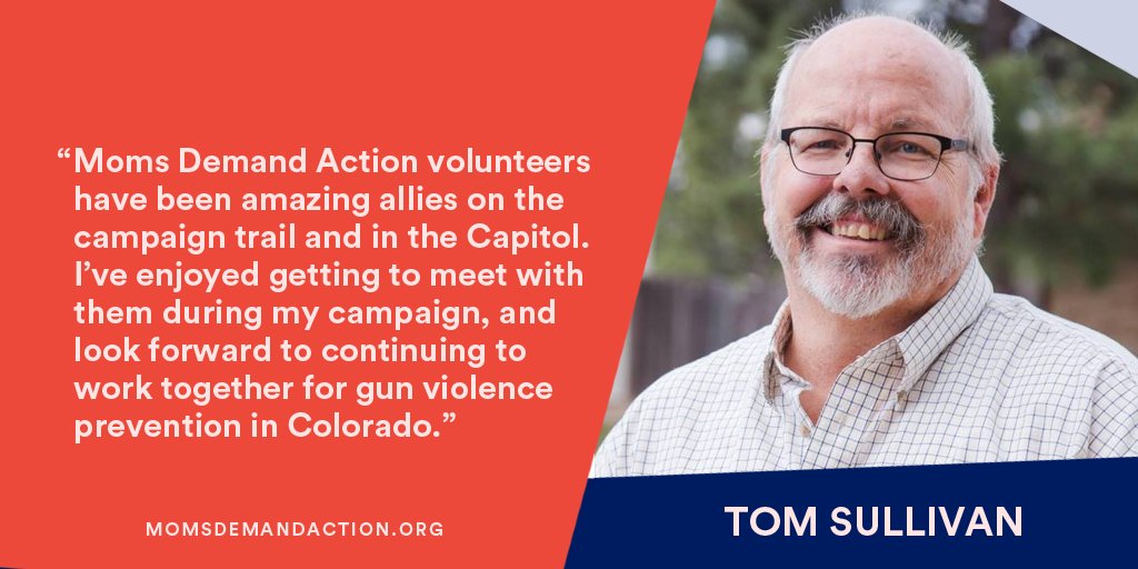 Colorado Moms Demand Action volunteer and gun violence survivor Tom Sullivan was re-elected to the Colorado State House! Congratulations,  @Sully_720!