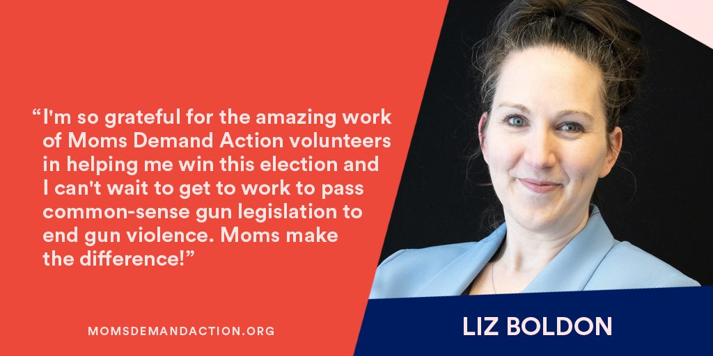 Minnesota Moms Demand Action volunteer Liz Boldon won a seat in the Minnesota State House!Congratulations,  @LizBoldonMN!