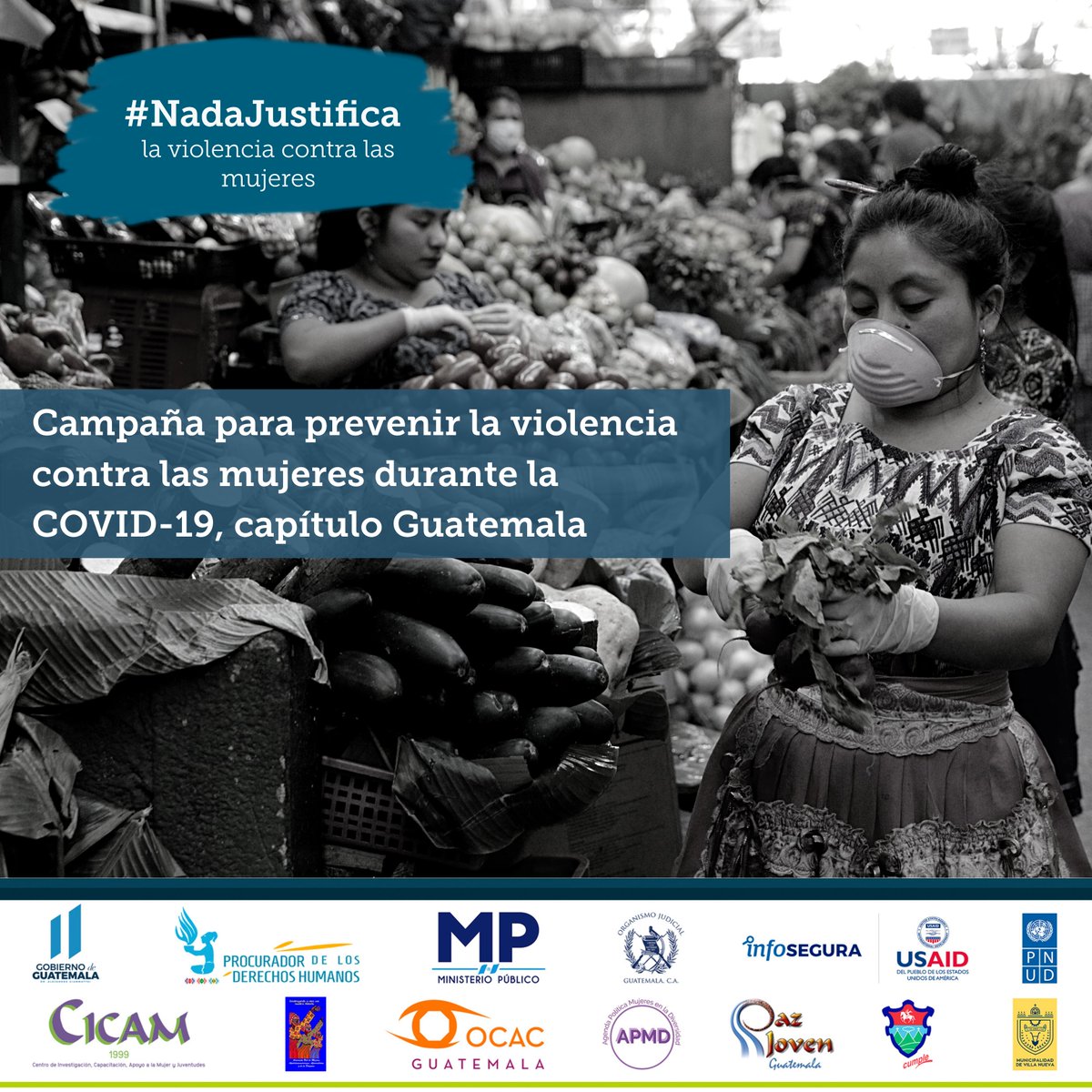 PNUDGuatemala's tweet photo. Hoy, con la campaña de prevención de la violencia contra las mujeres durante la COVID-19, se busca trazar el camino hacia una sociedad más igualitaria y libre de violencia contra mujeres y las niñas. #NadaJustifica la violencia contra las mujeres. Más: https://t.co/3TOeHDkfW4 https://t.co/IyA6hH0UwP