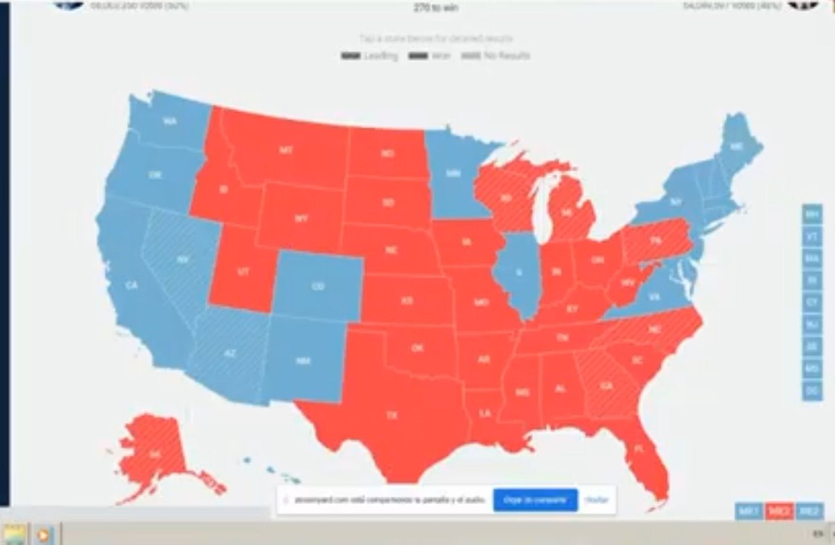 Latinvi2's tweet photo. @CNNChile Este es el mapa de hoy de la 02:00 hrs esto es impresentable pero Trump con más del 99% y con 297 votos de los del CE https://t.co/G8WTC4gdNF