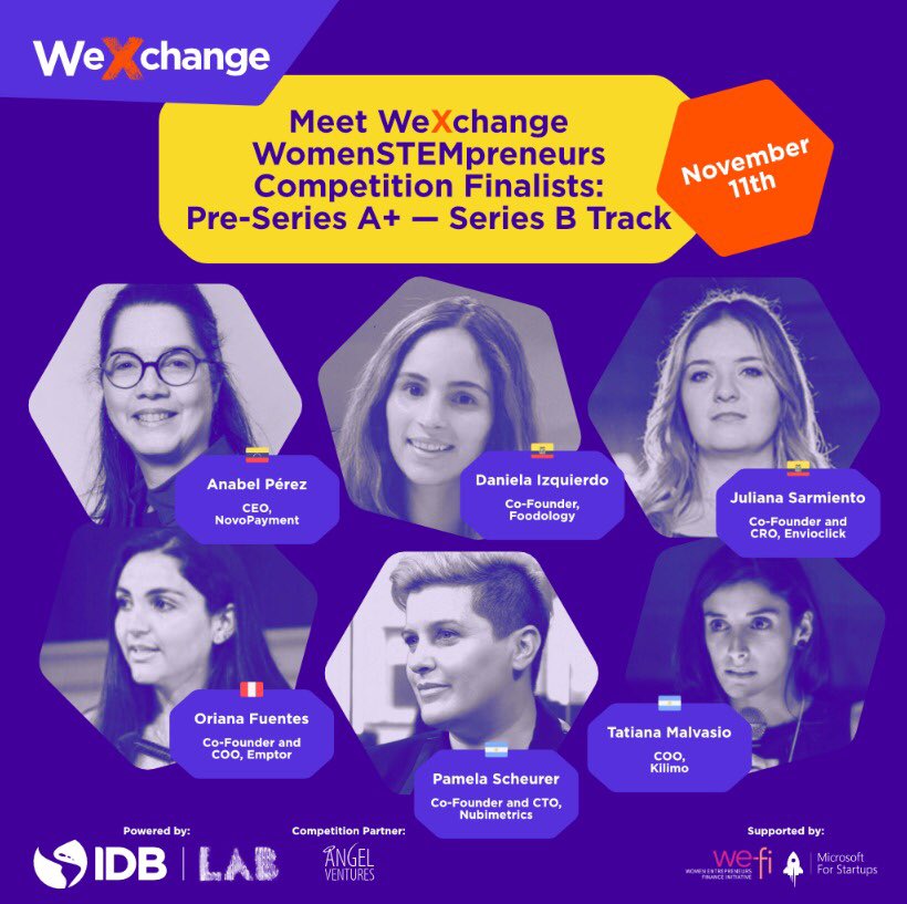 DenisseFintech's tweet photo. Conozcan a las finalistas de @WeXchange ! #womenintime https://t.co/iXNcxdGerC