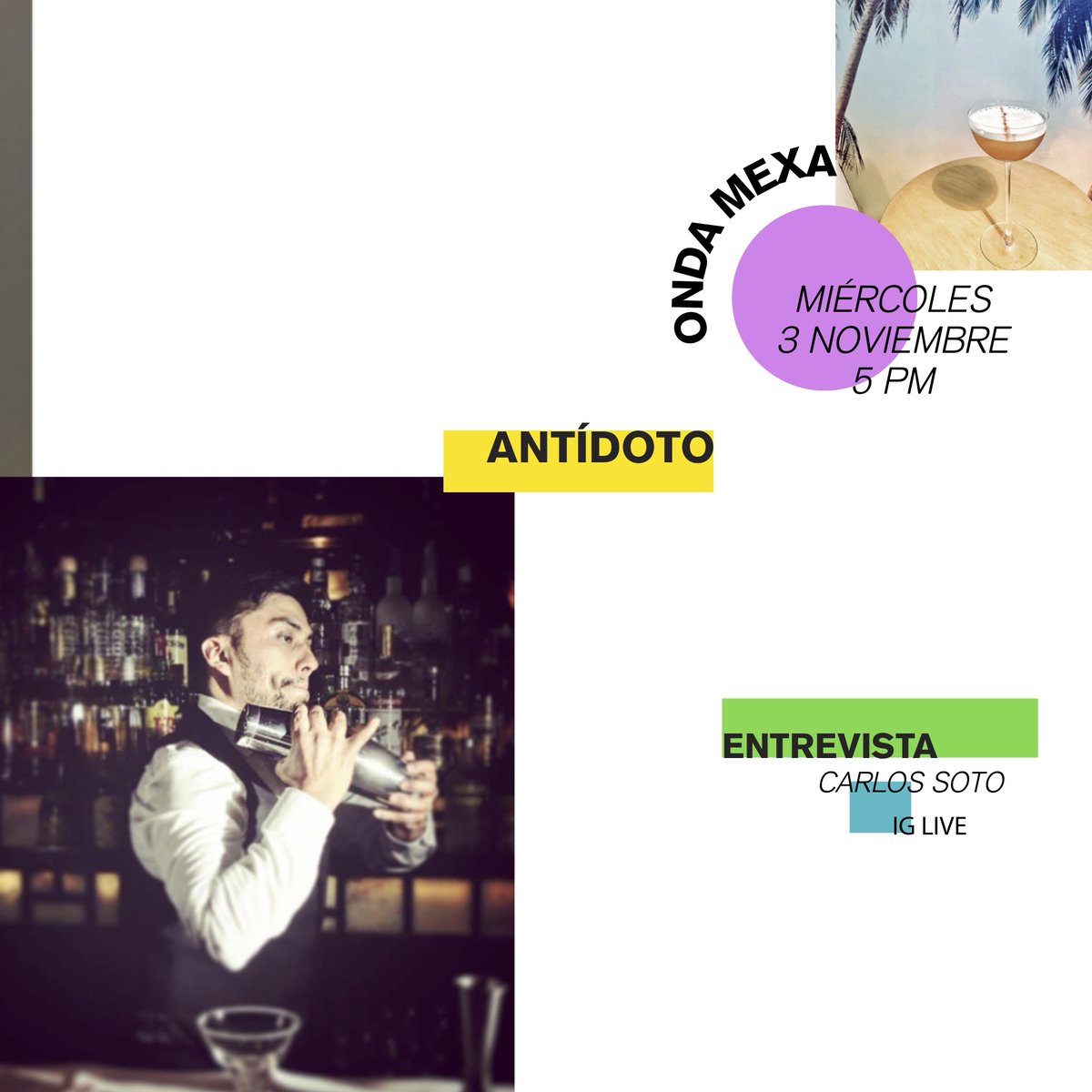 Estamos por iniciar #ONDAMEXA por IG LIVE (antidotomx) Conozcan la historia de este bartender mexicano que ahora vive en NY